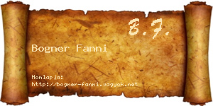 Bogner Fanni névjegykártya