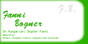 fanni bogner business card